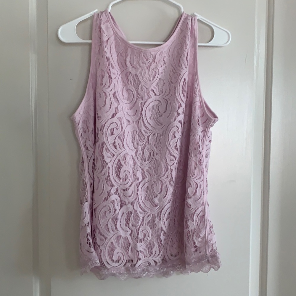Adrianna Papell Lilac Lace Top